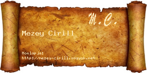 Mezey Cirill névjegykártya